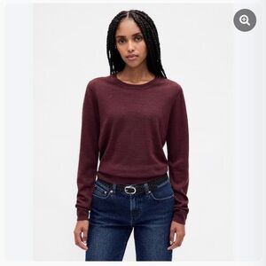 GAP Merino Wool Crewneck Sweater in Tuscan Red